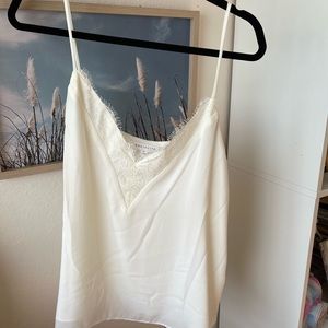 White lace v neck top